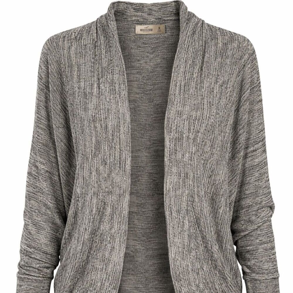Hollister Dolman Sleeve Cardigan Gray Marled Open Front Batwing Cocoon Sweater M